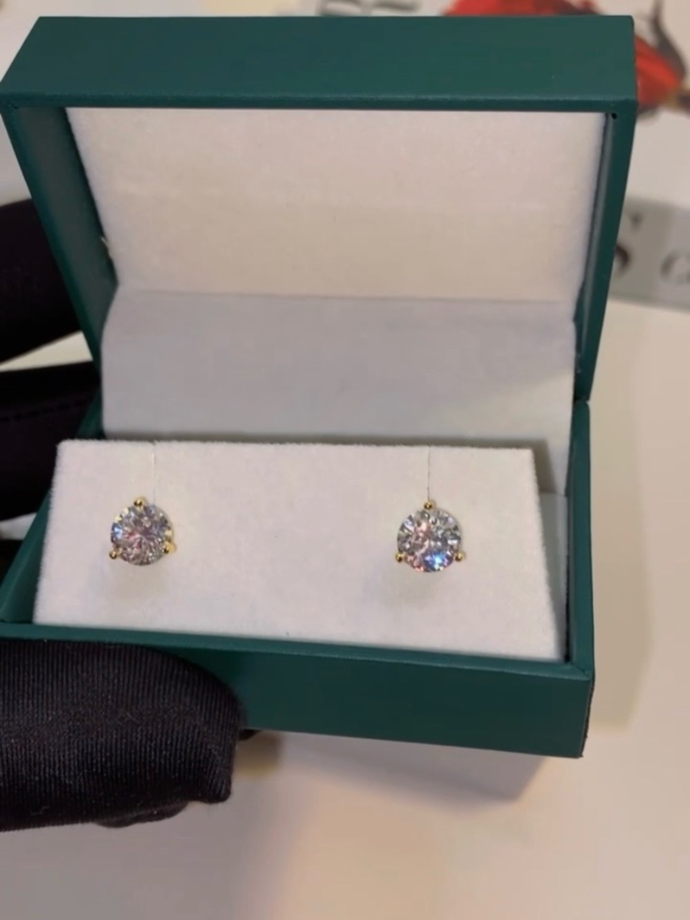 Moissanite Martini Stud Earrings | S925 Sterling Silver/Gold